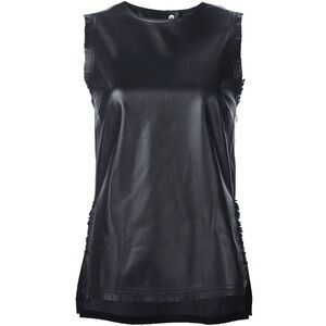 Etcetera women’s sleeveless black top 100% genuine leather